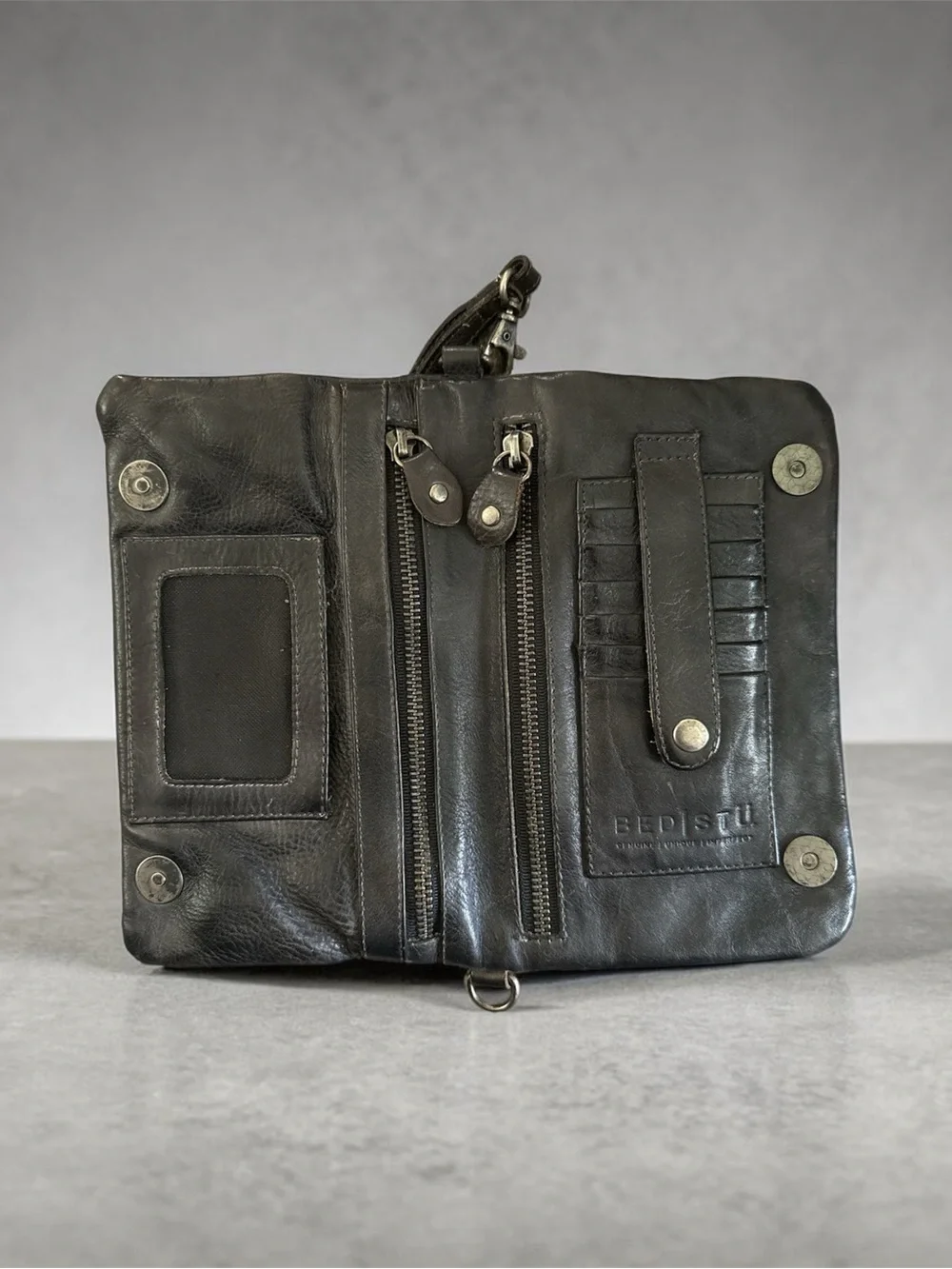 Bed Stu Black Leather Wristlet Clutch *READ*